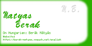 matyas berak business card